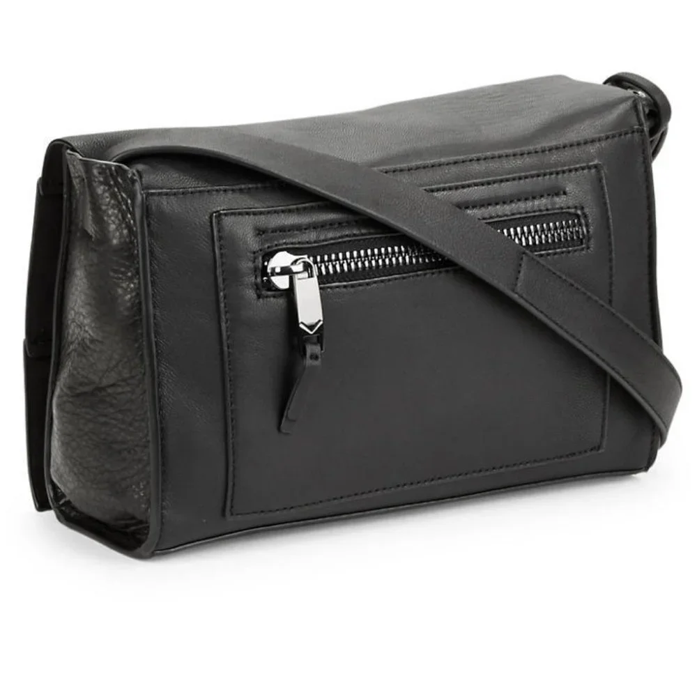 Via Spiga New Bag 2-tone Leather Crossbody Handbag BLACK BROWN